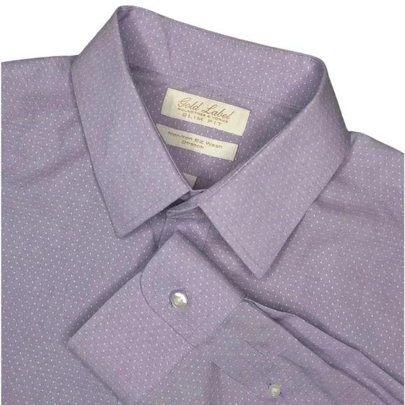Gold Label Roundtree & Yorke Slim Fit Non-Iron Button-Down Collar - Picture 1 of 9